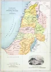 Kanaan, wie es unter die zwölf Stämme Israels aufgeteilt wurde